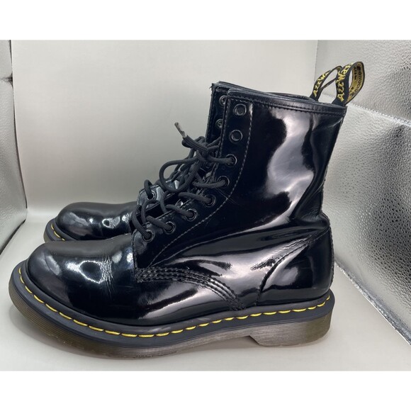 Dr. Martens Shoes - Dr Martens 11821 Combat Boots Womens Size 9 Black Patent Leather